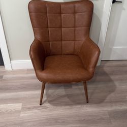 Large Leather Armchair for Living Room - Camel