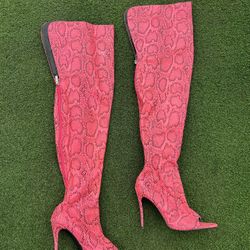 Pink Knee High Boots Size 6