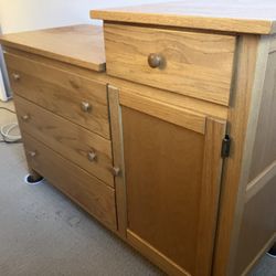 Solid White Oak Baby Changing Table