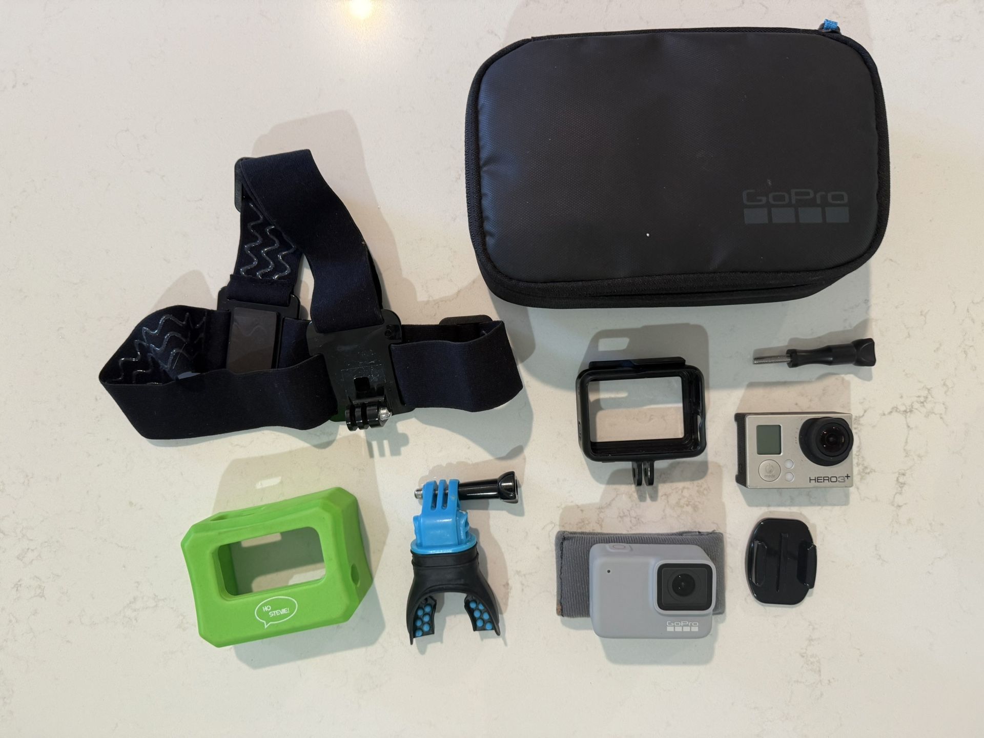 GoPro Hero 7 White + Hero 3+ Bundle with Accessories & Case