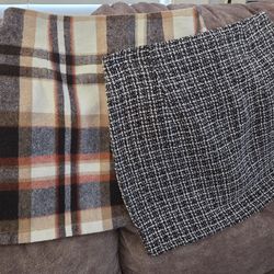 Plaid And Tweed Skirt