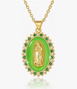 Gold-Plated Lady De Guadalupe/ Virgin Mary Pendant