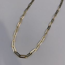 14k Gold Paper Clip Necklace
