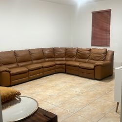 Beautiful Tan Leather Couch