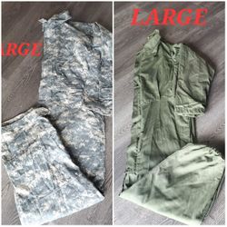 Pj's. Coveralls.  Shirt. Shorts. Jeans. Tops. Coat. Pants