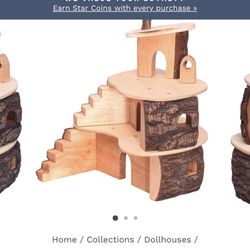 Small Wooden Treehouse Dollhouse