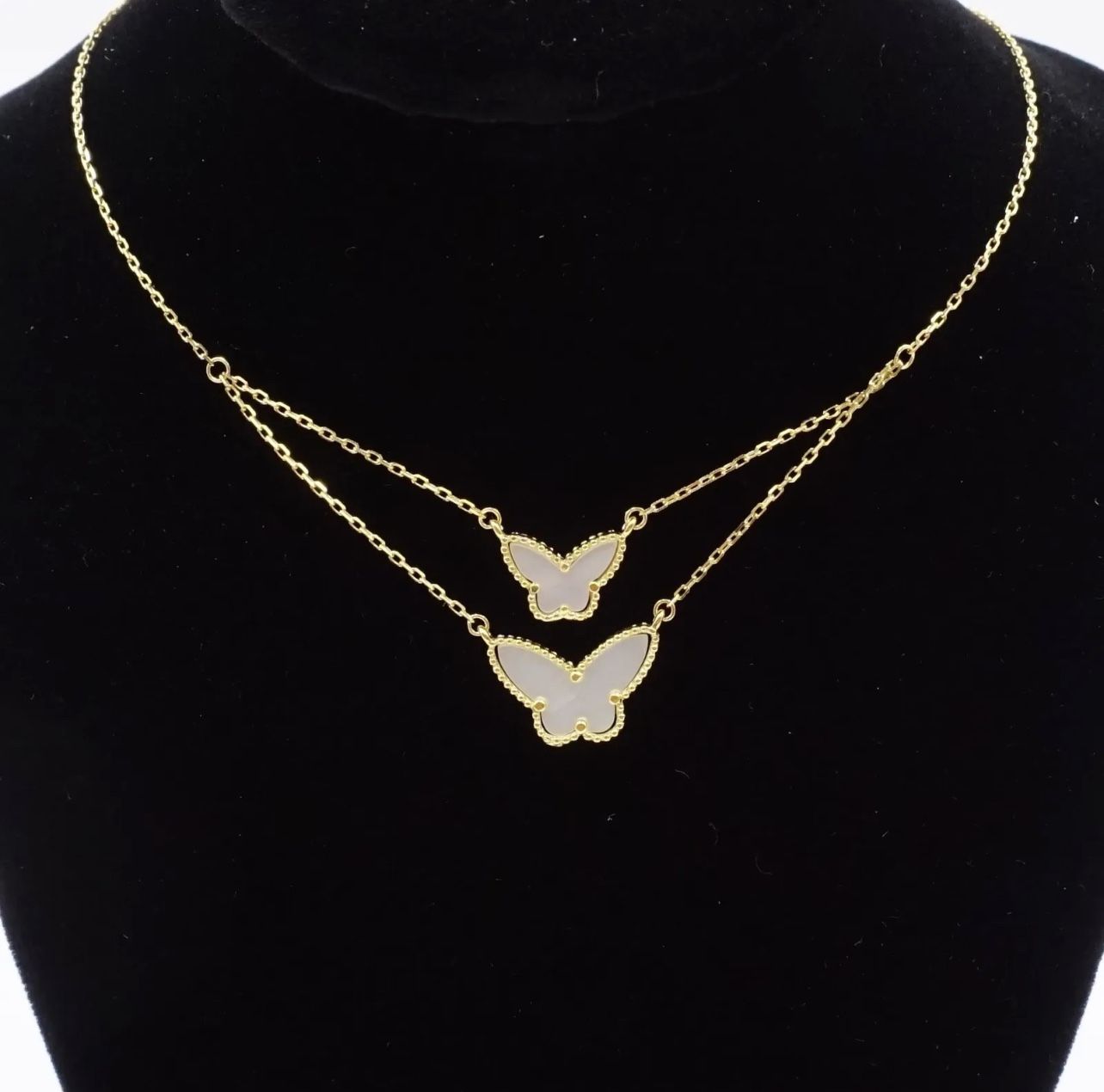 18K YG Plated 925 Sterling Silver Rachel Zoe Pearl Butterfly Necklace