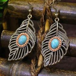 New Boho Leaf Earrings Beads Are More Of A Coral Color
