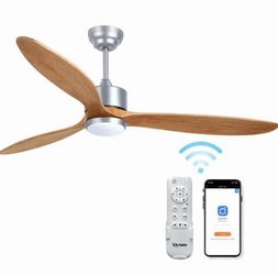 52 Inch Wood Ceiling Fans with Lights Remote Control