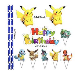 141 Pcs Pikachu Birthday Party Supplies Pokemons Theme Party Decoration for Kids Thumbnail