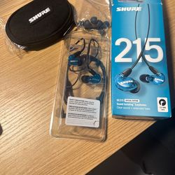 SHURE 215 Wired Earphones open box new