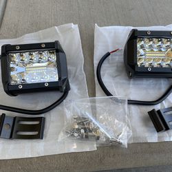 2- NEW 60W Flood LED Work Lights For Trucks Car Offroad 4” Long X 2” Wide