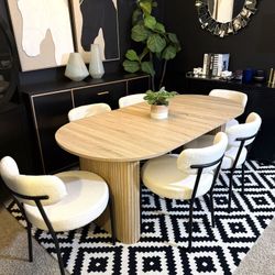 Modern Oval Dining Table With Chairs 