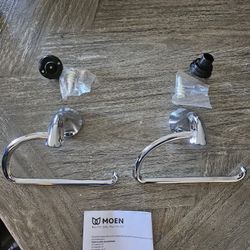 2 Moen Brand New Toilet Paper Holders With Installation Hardware Included