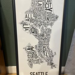 Framed Seattle Word Art 