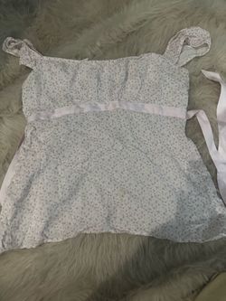 Pink floral Hollister top with Satin Ribbon