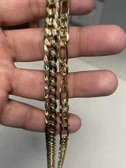 24” Stainless Steel Over 18k Gold 12mm Also Another 24” Stainless Steel Over 18k Gold 10mm