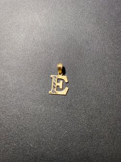 10k real solid gold E pendant 0.75”
