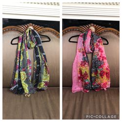 Two sheer shawls/ scarves/ wraps