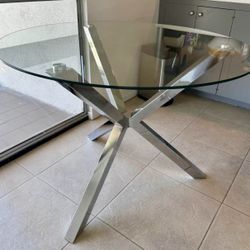 Beautiful Glass Table With Chrome