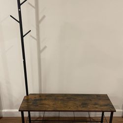 Entryway Coat rack with bench and shoe organizer 