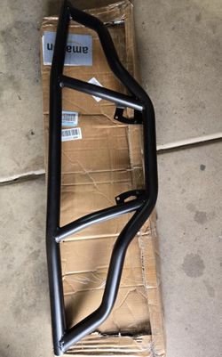 Front/Rear/Front & Rear Brush Guard Bumper 2Pcs Compatible with 2014-2023 Polaris Sportsman 450 570 Black Steel Bumper Protector (Front & Rear You May