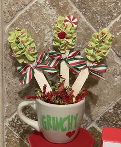 Grinch Faux Whipped Cream Spoon Decor