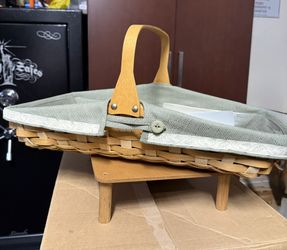 Longaberger Garden Collection Blooms Basket Large with sage liner and protector