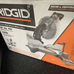 Ridgid 12” Dual Bevel Miter Saw with LED Cutline Indicator