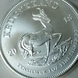 2018 SOUTH AFRICAN KRUGER RAND Silver Rare One Troy Ounce