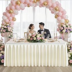 4 Pack Ivory Table Covers for 6 Foot