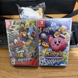 NEW SEALED Super Mario Odyssey + Kirby Return To Dreamland Deluxe For Nintendo Switch