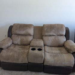 Microfiber Loveseat And Reclining Chair