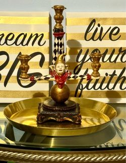 Vintage Harlequin Jester Candelabra