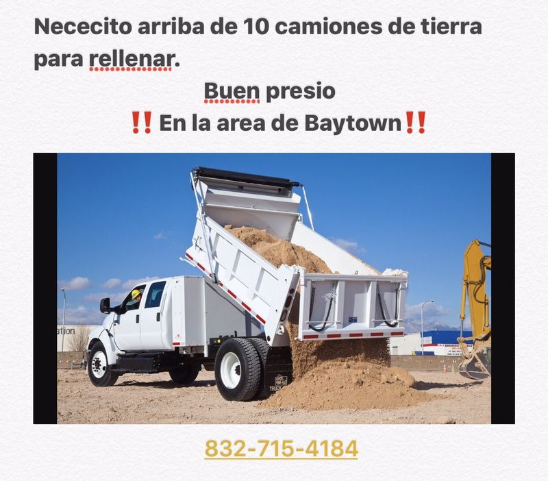 Nececito arriba de 10 camiones de tierra para rellenar .