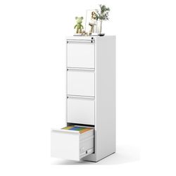 V-File Cabinet, Vertical File Cabinets with Lock for Home Office,Heavy Duty Office Steel Filing Cabinet for Hanging Letters/Legal/A4, Assembly Require