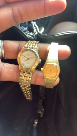 Two Gold-Tone Women's Dress Watches