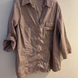 (C-123)   Apt 9 Essential Shirt. Tan  Size 2X $6.00