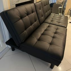 Black Leather Sofa