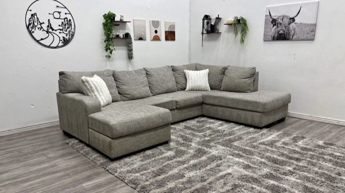 Grey Sectional Couch - Free Delivery