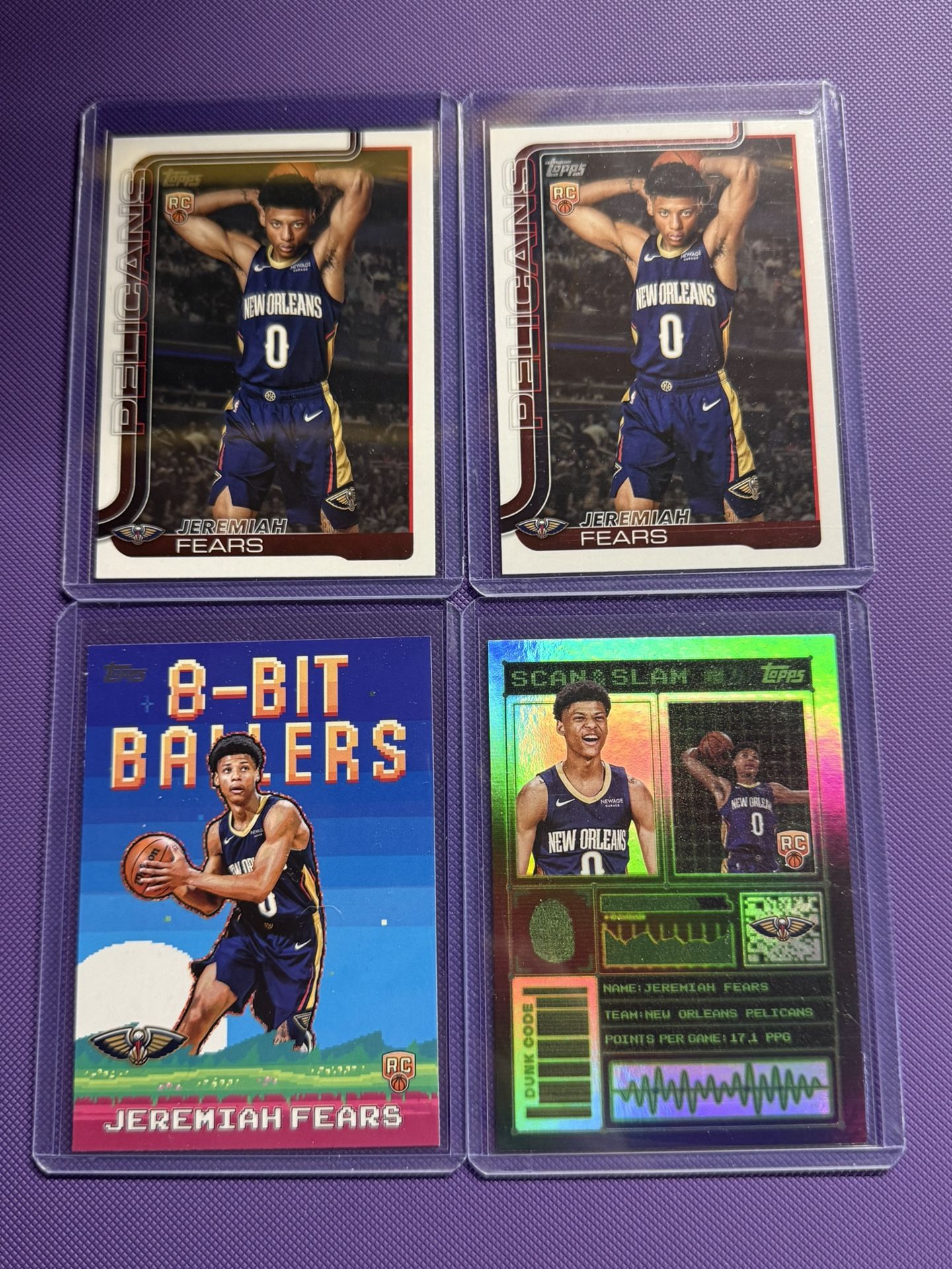 Jeremiah Fears 2025 Topps Lot Of 4 Cards 2025/2026 MINT Rookie Cards