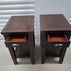 Dark Wood End Tables 
