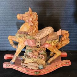 Vintage style rocking horse music box