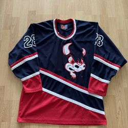 Vintage 90s Match1 Minor League Bulls Hockey Jersey 