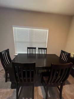 Brown Wood Dining Table
