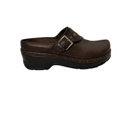 Klogs Maxum Womens Size 8.5M Brown Leather Studded Slip-On Clogs Shoes W/Buckle