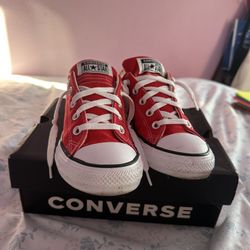 Red Low Converse With Tongue Padding