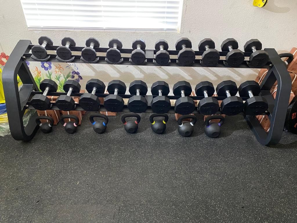 TKO Dumbbell Set 5-50lbs with Rack