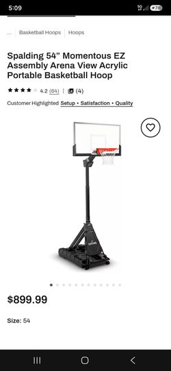 Spalding 54" Momentous EZ Assembly Portable Basketball Hoop