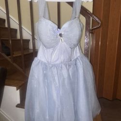 Blue Gray Glitter Formal Dress – Like New